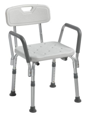 Bath Bench drive™ Padded Removable Arms Aluminum Frame With Backrest