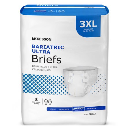 Image of Unisex Adult Incontinence Brief McKesson Ultra Plus Bariatric 3X-Large Disposable Heavy Absorbency