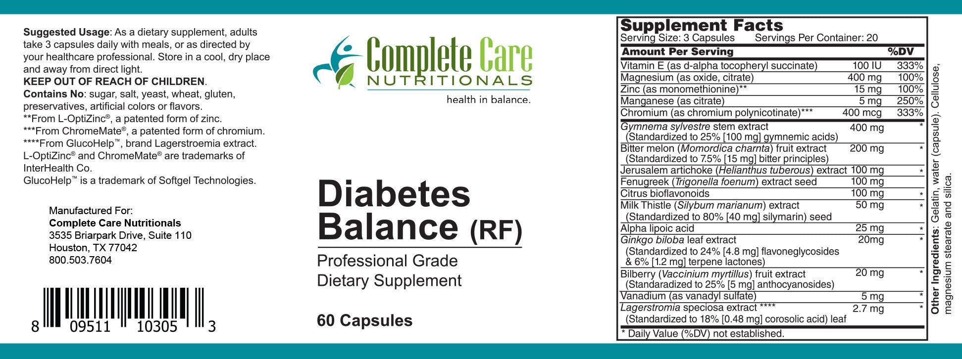 Diabetes Balance (RF) 60 Caps