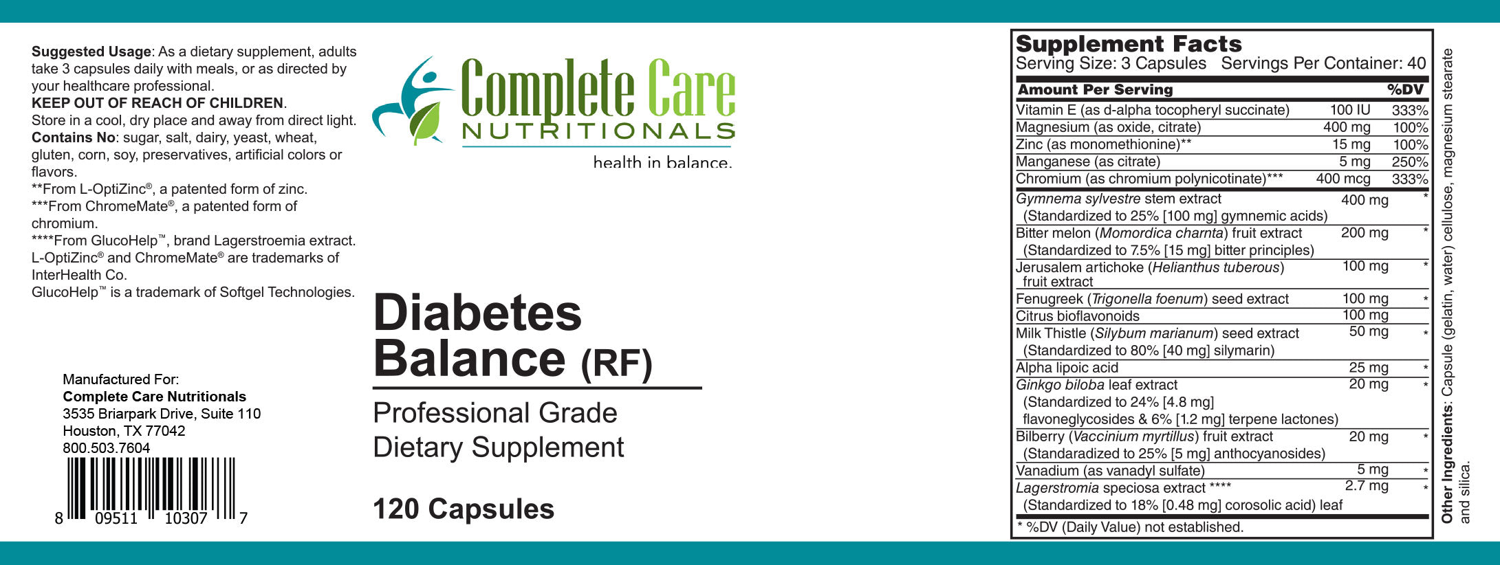 Diabetes Balance (RF) 120 Caps