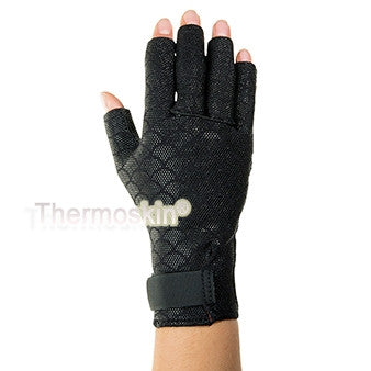 Image of back of right hand of the premium arthritis gloves that offer compression 