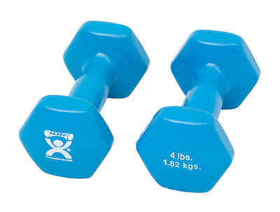 CanDo® Vinyl Coated Dumbbell - 4 lb - Light Blue, pair