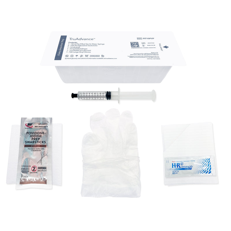 TruAdvance Foley Insertion Tray with 10mL Water Syringe and PVP Swabsticks