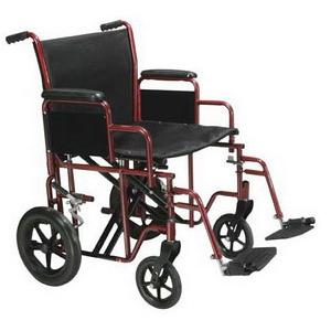 Bariatric Transport Chair,Red, 1 Count