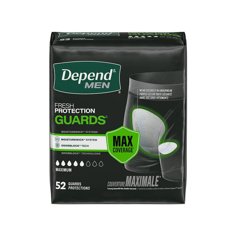 Depends Guards Incontinence Pads for Men, Maximum Absorbency