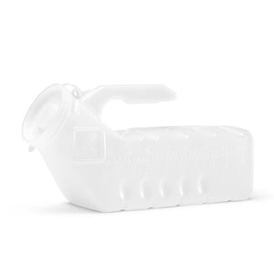 Supreme Plastic Male Urinal, Clear with Splashproof Lid