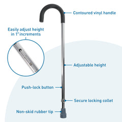 Aluminum Adjustable Height Cane