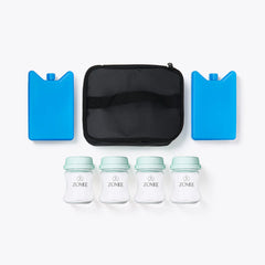 Zomee Cooler Bag With 4 Zomee Wide Neck Bottles, 140 mL