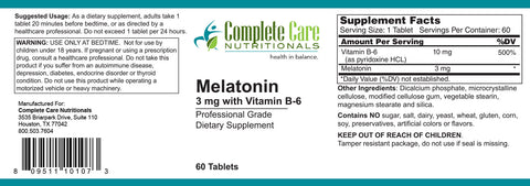 Image of Melatonin - 3 mg with Vitamin B-6