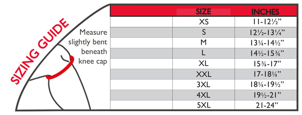 thermoskin open knee wrap stabilizer sizing chart