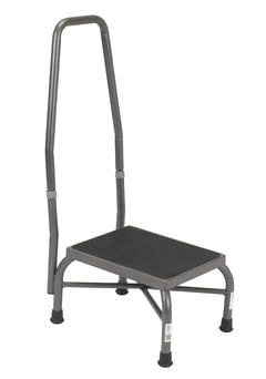 Heavy Duty Bariatric Footstool with Non-Skid Rubber Platform and Handrail