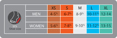 Thermoskin FXT Compression socks ankle sizing chart