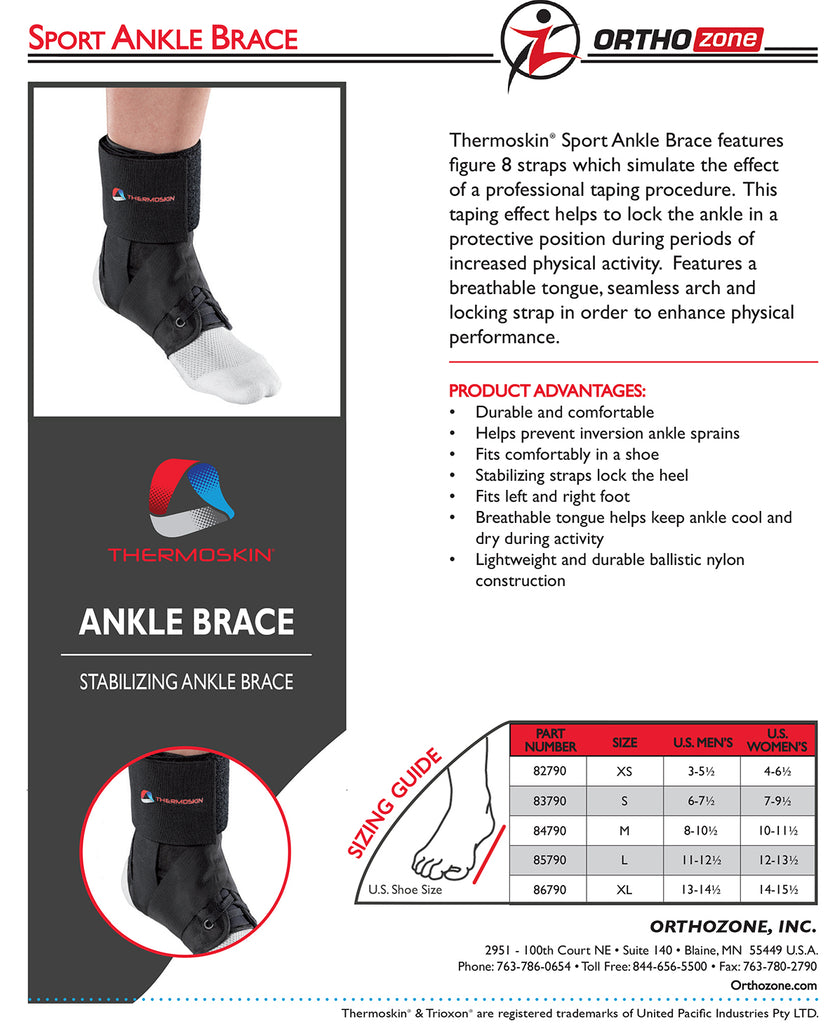 Thermoskin Sport Ankle Brace black information sheet