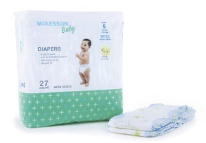 Baby Diaper McKesson Tab Closure Size 5 Disposable