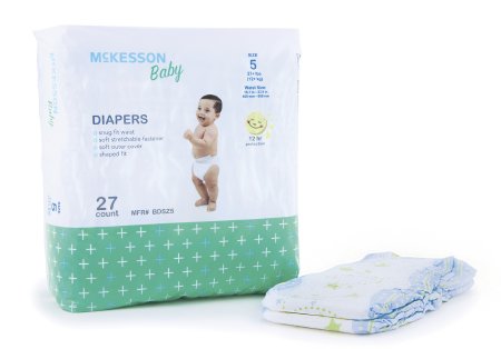 Baby Diaper McKesson Tab Closure Size 5 Disposable