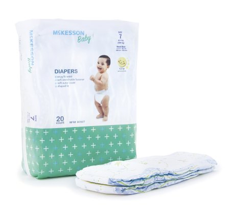 Baby Diaper McKesson Tab Closure Size 7 Disposable