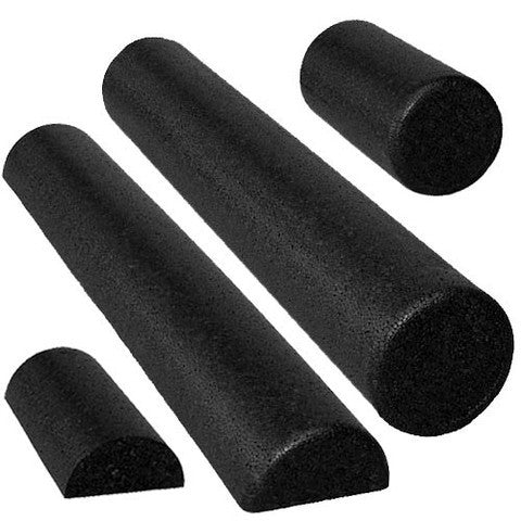 Image of CanDo® Foam Roller - Black Composite - Extra Firm - Round