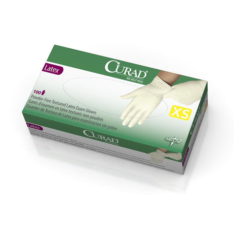 Image of CURAD® Powder-Free Textured Latex Exam Gloves