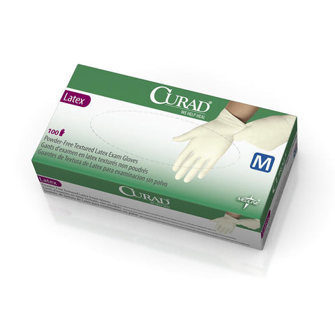 Image of CURAD® Powder-Free Textured Latex Exam Gloves