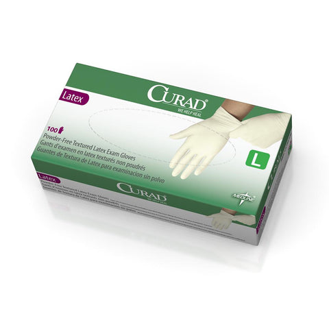 Image of CURAD® Powder-Free Textured Latex Exam Gloves