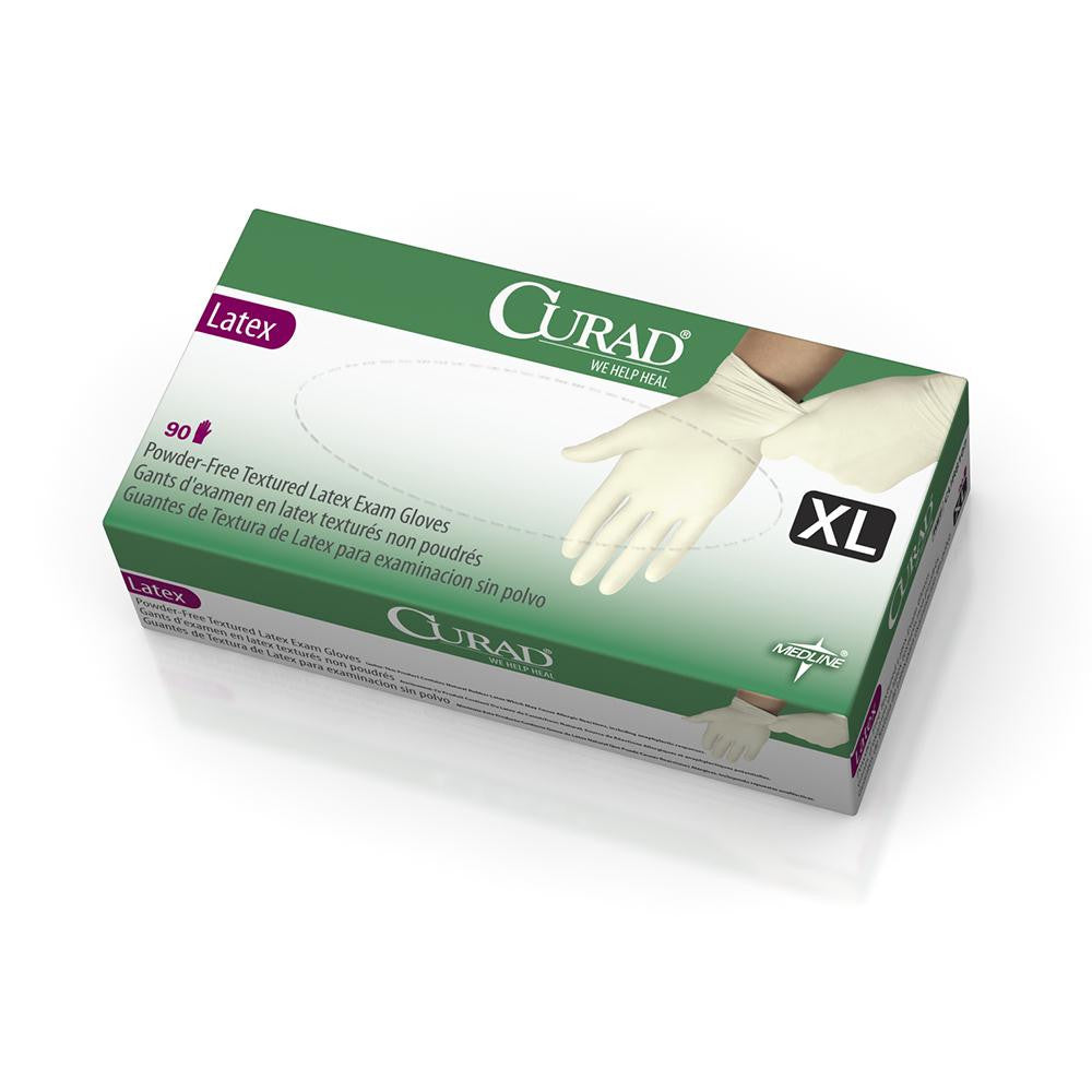CURAD® Powder-Free Textured Latex Exam Gloves