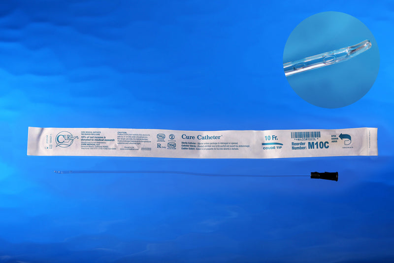 Cure Intermittent Coude Tip Catheter, Male