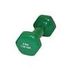 Color-coded vinyl coated iron dumbbell, green, 3lb, 1 each