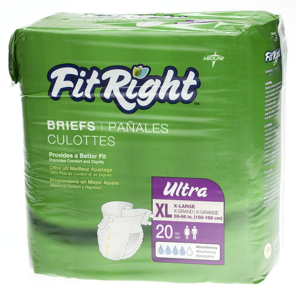 FitRight Ultra Briefs XLARGE 57-66" (80 Count)