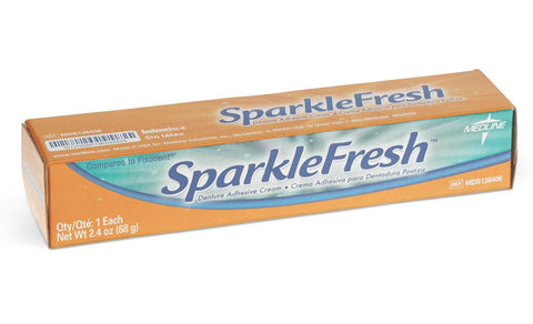 SparkleFresh Denture Adhesive Cream 2.4 OZ (12 Count)