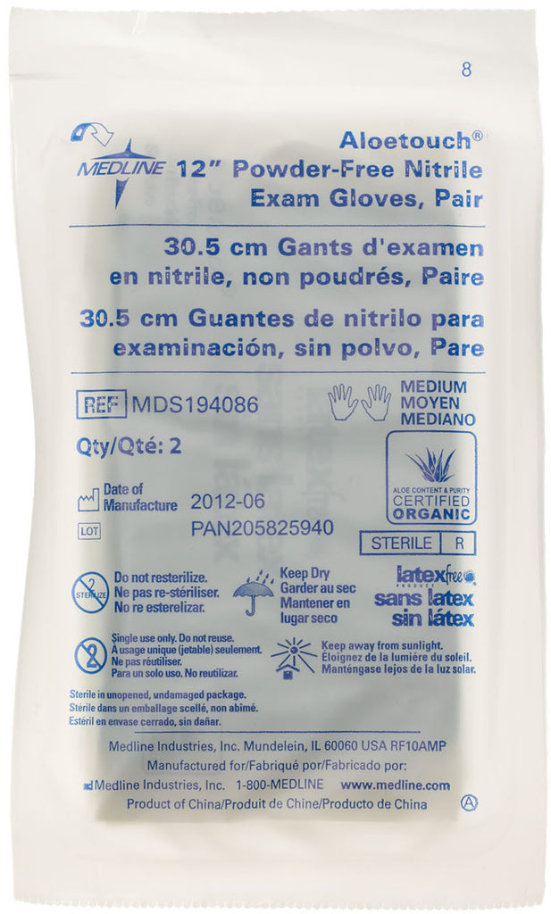 Aloetouch® 12" Powder-Free Nitrile Exam Gloves | Green
