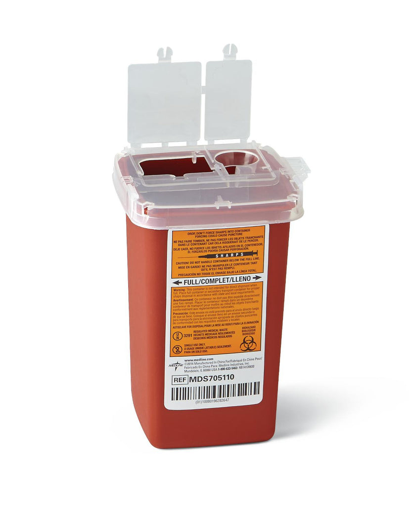 CONTAINER,SHARPS,1 QT.,RED,PHLEB.