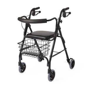 ROLLATOR,DELUXE,BLACK,250 LBS,CURVED BA