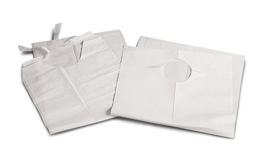 White Disposable Slip-On Adult Bibs 19"X35" (150 Count)