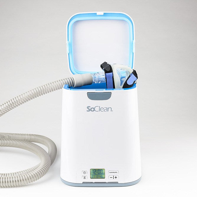 SoClean 2 CPAP Cleaner and Sanitizer open with mask in