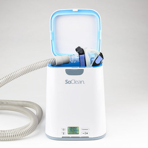 Image of SoClean 2 CPAP Cleaner and Sanitizer open with mask in