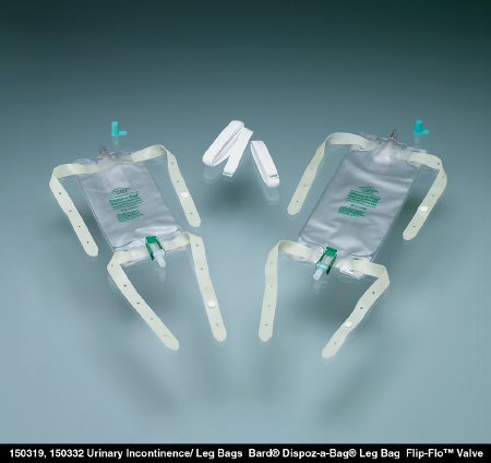 Dispoz-a-Bag, Bard Urinary Leg Bag with Flip-Flo Valve, Large 32 oz, Fabric Straps