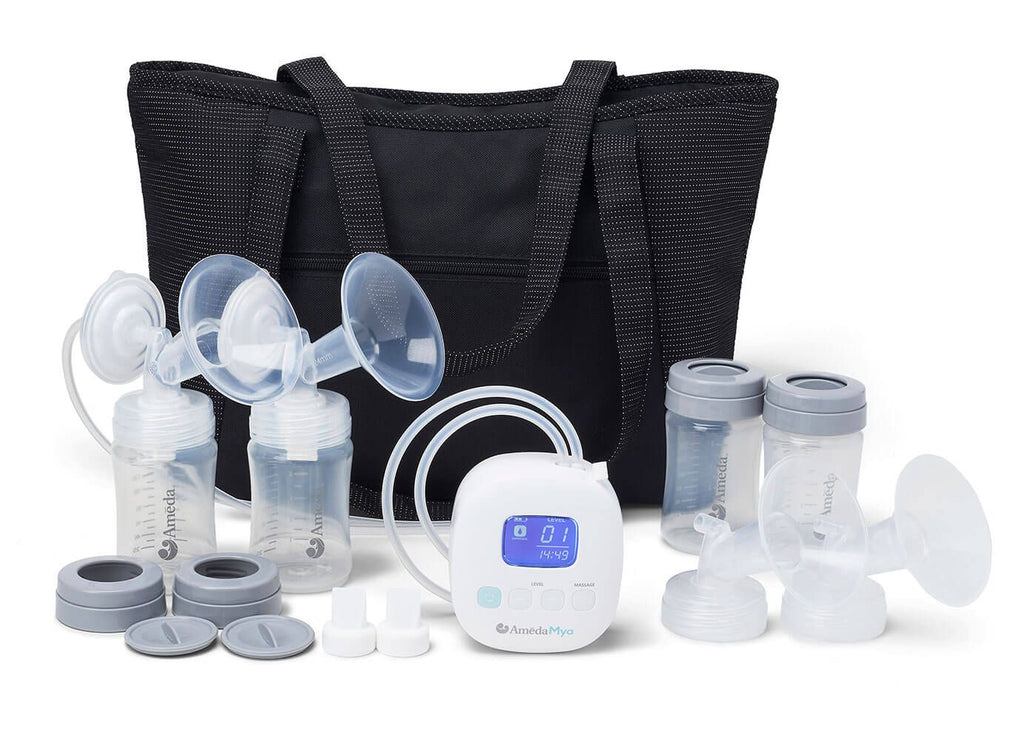 Ameda Mya Hospital Strength Rechargeable Double Electric Breast Pump with Large Tote & Extra Accessories